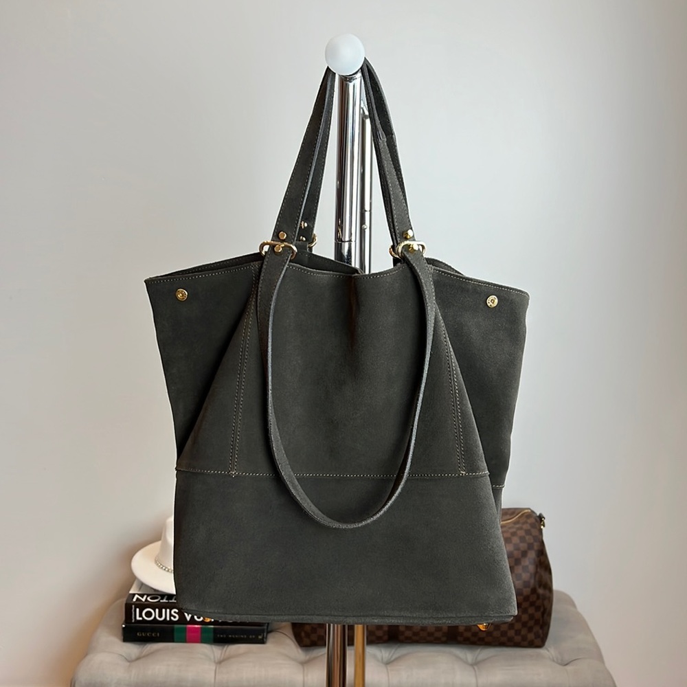 Mark & Graham AMALFI ITALIAN SUEDE TOTE Bag Purse Handbag Carryall Fall Winter